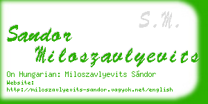 sandor miloszavlyevits business card