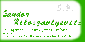 sandor miloszavlyevits business card